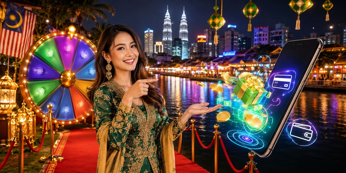 Suasana permainan roulette bernuansa Hari Raya di Kuala Lumpur
